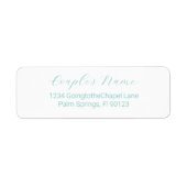 Romantisch kalligrafie Teal Retouradres Etiket (Voorkant)
