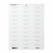 Romantisch kalligrafie Teal Retouradres Etiket (Full Sheet)