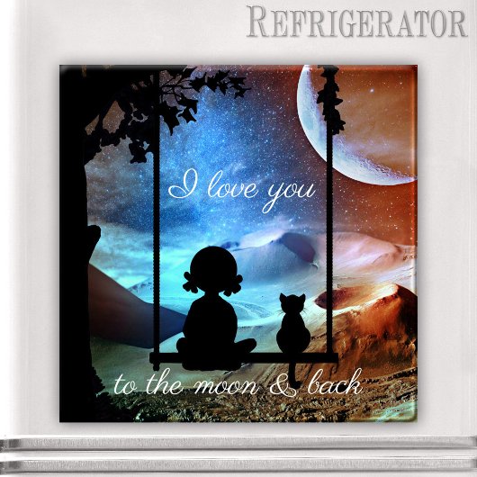 Romantisch Kat Moonlight Love Magnet