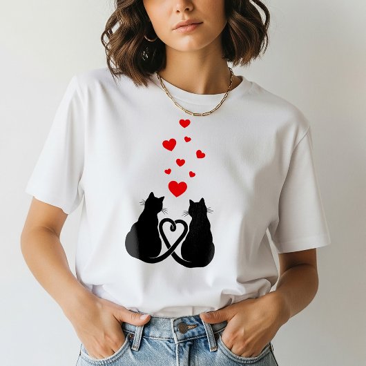 Romantisch kattenliefhebber T-shirt | Valentijnsda