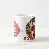 Romantisch kerstpaar, sneeuwrijke liefde koffiemok (Center)