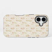 Romantisch kerstpatroon iPhone 16 hoesje (Achterkant horizontaal)