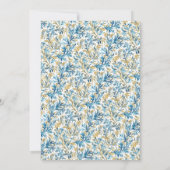 Romantisch Klassiek Blauw Crest Monogram Bruiloft Kaart (Achterkant)