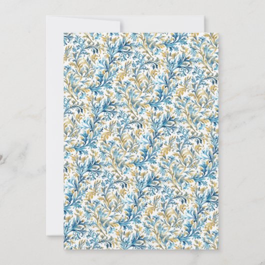 Romantisch Klassiek Blauw Crest Monogram Bruiloft Kaart (Achterkant)