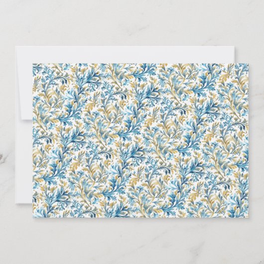 Romantisch Klassiek Blauw Crest Monogram Bruiloft Save The Date (Achterkant)