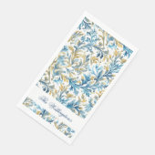Romantisch Klassiek Blauw Gouden Scroll Bladeren B Servet (Hoek)