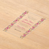 Romantisch Klassiek Pearl Swan Floral Lijst bruilo Acryl Uitnodigingen (Laagn)