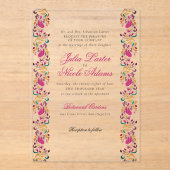 Romantisch Klassiek Pearl Swan Floral Lijst bruilo Acryl Uitnodigingen (Voorkant)