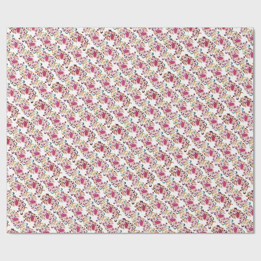 Romantisch Klassiek Pearl Swan Floral Lijst bruilo Cadeaupapier (Vlak)