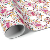 Romantisch Klassiek Pearl Swan Floral Lijst bruilo Cadeaupapier (Rol Hoek)