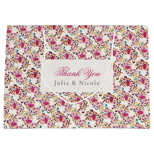 Romantisch Klassiek Pearl Swan Floral Lijst bruilo Groot Cadeauzakje (Voorkant)