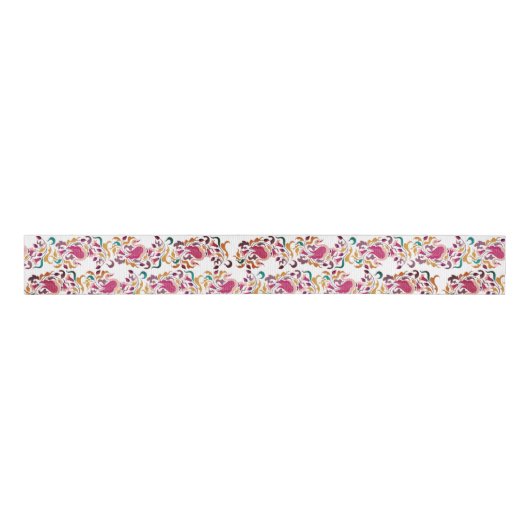 Romantisch Klassiek Pearl Swan Floral Lijst bruilo Grosgrain Lint (Voorkant)
