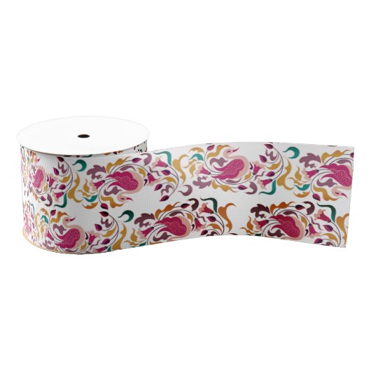 Romantisch Klassiek Pearl Swan Floral Lijst bruilo Grosgrain Lint (Spoel)