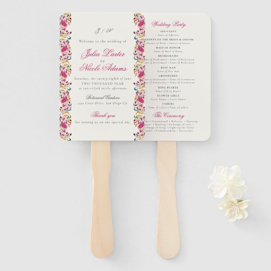 Romantisch Klassiek Pearl Swan Floral Lijst bruilo Handwaaier (Voorkant en achterkant)