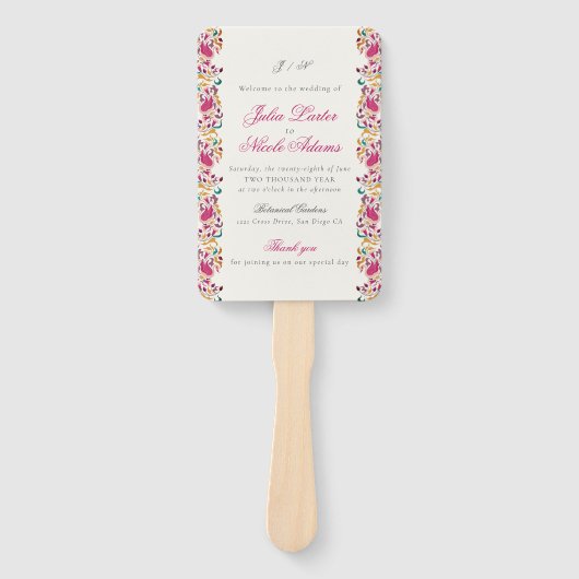 Romantisch Klassiek Pearl Swan Floral Lijst bruilo Handwaaier (Voorkant)