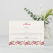 Romantisch Klassiek Pearl Swan Floral Lijst bruilo Menu (Staand voorkant)