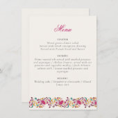 Romantisch Klassiek Pearl Swan Floral Lijst bruilo Menu (Voorkant / Achterkant)