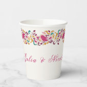 Romantisch Klassiek Pearl Swan Floral Lijst bruilo Papieren Bekers (Links)