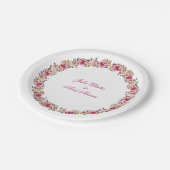 Romantisch Klassiek Pearl Swan Floral Lijst bruilo Papieren Bordje (Gekanteld)