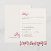 Romantisch Klassiek Pearl Swan Floral Lijst bruilo RSVP Kaartje (Voorkant / Achterkant)