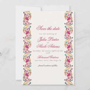 Romantisch Klassiek Pearl Swan Floral Lijst bruilo Save The Date