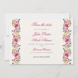 Romantisch Klassiek Pearl Swan Floral Lijst bruilo Save The Date