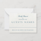 Romantisch klassieke bruiloft QR CODE RSVP Notitiekaartje (Voorkant)