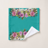 Romantisch, Kleurig, Waterverf Bloemen Bad Handdoek (Wasdoekje)