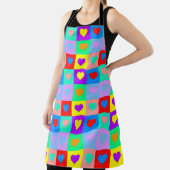 Romantisch Kleurrijk Hartpatroon Pop Art Schort (Insitu)