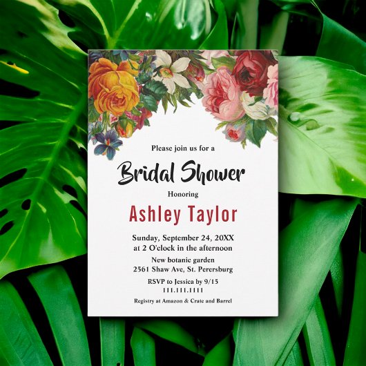 Romantisch Kleurrijke Rozen Boho Floral Vrijgezell Kaart