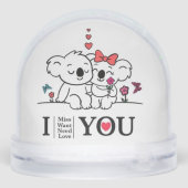 Romantisch Koala Paar Sneeuw Wereldbol – Schattige Sneeuwbol (Achterkant)