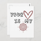 Romantisch kompas liefdescitaat cadeau briefkaart (Voorkant / Achterkant)