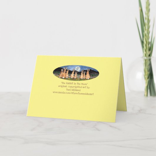 Romantisch Konijnengeel Jubileum Verjaardag Kaart (Achterkant)