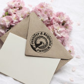 Romantisch Koppel Custom Ronde Trouw Rubber Stempe Rubberstempel