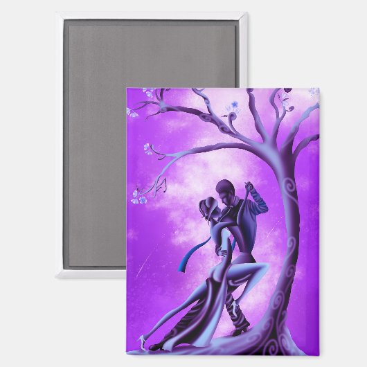 Romantisch koppel danst de tango magneet (Voorkant / Achterkant)