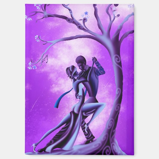 Romantisch koppel danst de tango magneet (Voorkant)