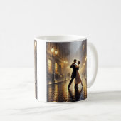 Romantisch koppel danst in de regen koffiemok (Voorkant rechts)