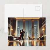 Romantisch koppel danst in New York Highrise Briefkaart (Voorkant / Achterkant)