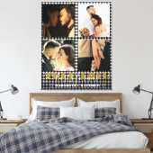 Romantisch Koppel Echte Liefde 4 Foto & Citaat Canvas Afdruk (Insitu (Slaapkamer))