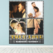Romantisch Koppel Echte Liefde 4 Foto & Citaat Canvas Afdruk (Insitu (Houten vloer))