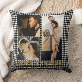 Romantisch Koppel Echte Liefde 4 Foto & Citaat Kussen (Deken)