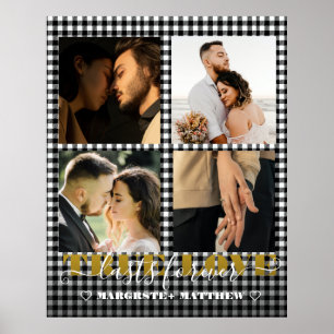 Romantisch Koppel Echte Liefde 4 Foto & Citaat  Poster