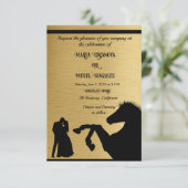 romantisch koppel en zwarte paardenliefde in de lu (Staand voorkant)