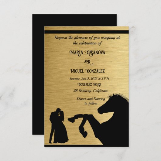 romantisch koppel en zwarte paardenliefde in de lu (Voorkant / Achterkant)