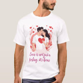 Romantisch koppel met een hart t-shirt (Voorkant)