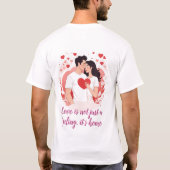 Romantisch koppel met een hart t-shirt (Achterkant)