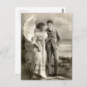  romantisch koppel met parasol briefkaart (Voorkant / Achterkant)