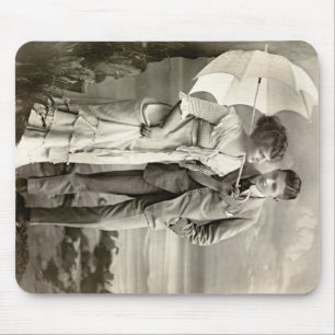 romantisch koppel met parasol muismat