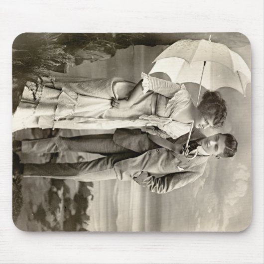 romantisch koppel met parasol muismat (Voorkant)