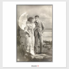  romantisch koppel met parasol sticker